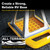 Camco RV Stabilizer Jack Pads — 6 3/16" x 6 3/16" Support Area — Resin Pads Keep Jacks from Sinking into the Ground — Interlocking Design with Handy Storage Strap — 4-Pack — Yellow — Made in the USA 44595