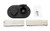 Coaxial Cable Plate w/Large Cap, Dual, Black 55086