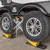 Camco Curved Camper/RV Leveler & RV Wheel Chock — Heavy-Duty Honeycomb Design — Includes Non-Slip Rubber Grippers on Wheel Chock — Compatible w/Trailers Up to 30,000 lb — 1-Pack 44423