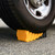 Camco Curved Camper/RV Leveler & RV Wheel Chock — Heavy-Duty Honeycomb Design — Includes Non-Slip Rubber Grippers on Wheel Chock — Compatible w/Trailers Up to 30,000 lb — 1-Pack 44423
