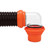 Camco RhinoFLEX 15' Camper/RV Sewer Hose Kit with 4-in-1 Adapter & Clear Elbow, Includes Caps for Convenient Storage, Fits 3″ Slip & NPT Threaded Sewer Connections 39762