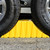 Camco Tandem RV Wheel Chock, For Tires Up to 26", Keeps Your Tandem-Axle Trailer Securely In-Place for Easy Re-Hitching, Yellow, Made in the USA 44435