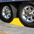 Camco Tandem RV Wheel Chock, For Tires Up to 26", Keeps Your Tandem-Axle Trailer Securely In-Place for Easy Re-Hitching, Yellow, Made in the USA 44435