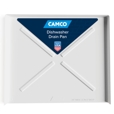 Camco 20 1/2-Inches x 24-Inches Dishwasher Drain Pan, White 20600