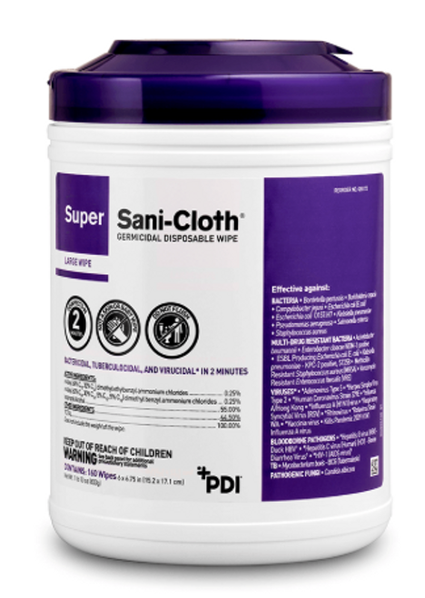 Super Sani-Cloth® Germicidal Large Disposable Wipe (Case)