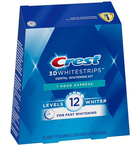 Crest 3D Whitestrips 1 Hour Express Dental Teeth Whitening Kit