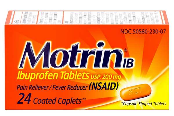 Motrin IB, Ibuprofen 200mg Tablets for Pain & Fever Relief
