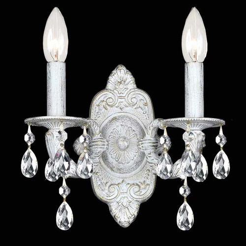 White Crystal Two-Arm Sconce