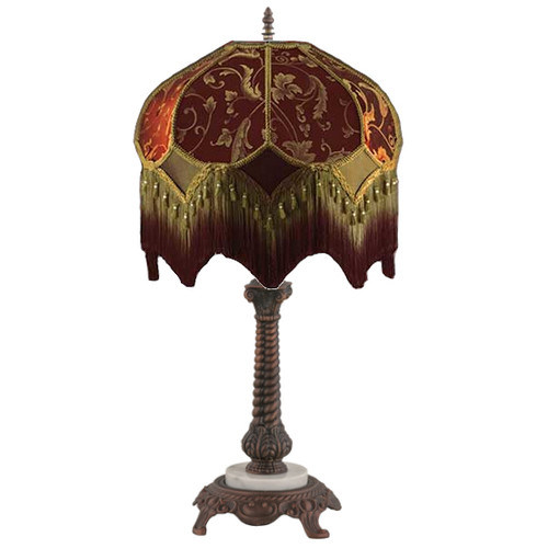 Deep Red & Gold Lamp