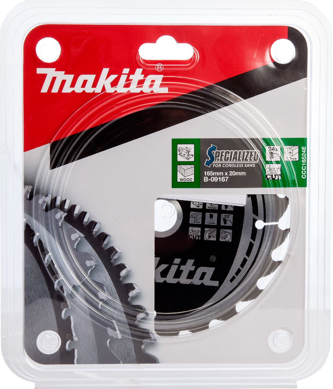 2 X Makita B-09167 Circular Saw Blade 165 x 20 x 24T BSS610,  BSS610
