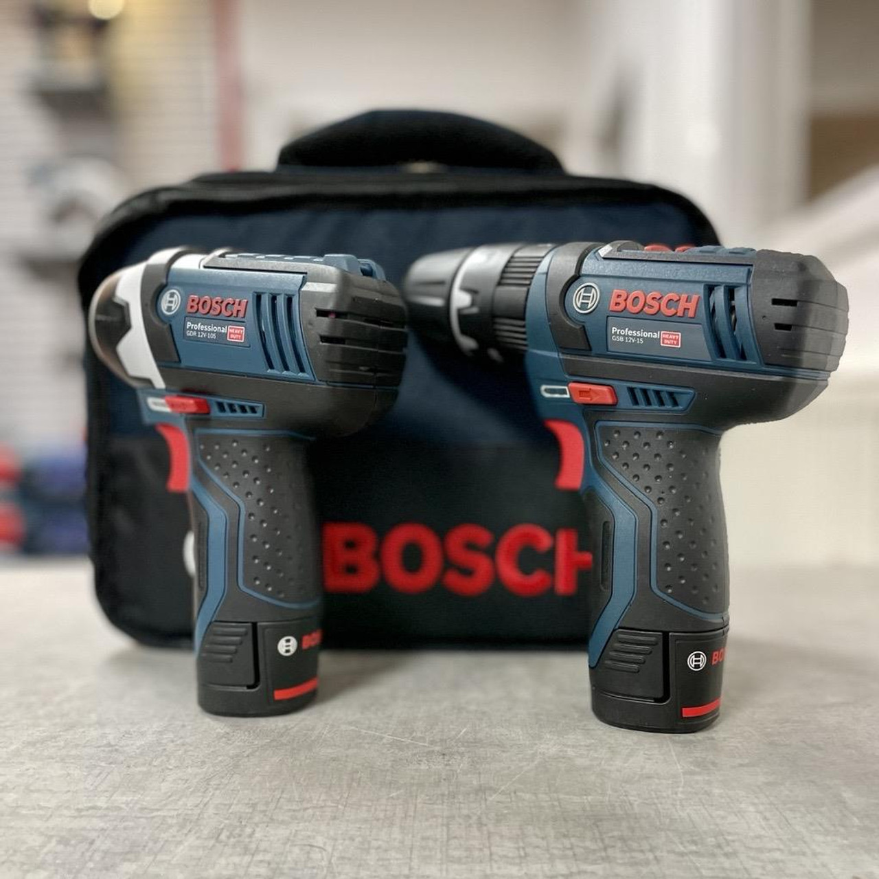 Bosch 12v Twin Pack GSB Combi Hammer Drill + GDR Impact Driver
