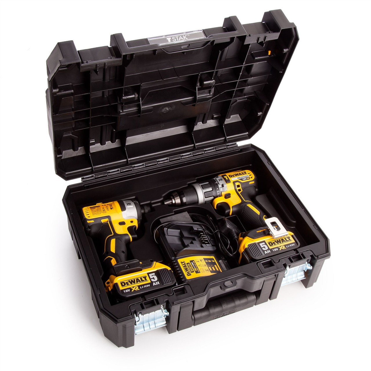 Dewalt DCK266P2T Combi Drill and Impact Driver XR 18V Brushless Kit in TSTAK Box (2 x 5.0Ah Batteries)