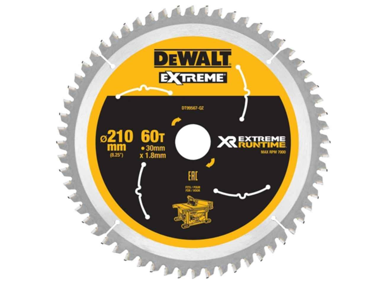 DeWalt DT99567QZ 210mm x 30mm 60T FlexVolt Xtreme Runtime Saw Blade