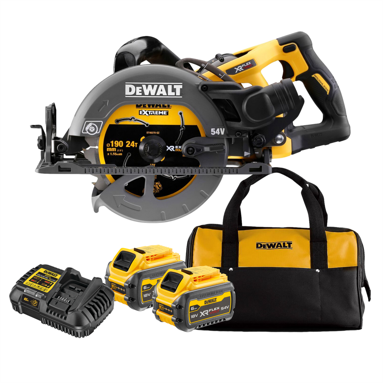 DEWALT DCS577T2 FlexVolt XR High Torque Circular Saw 18/54V 2 x 6.0/2.0AH Li-ion
