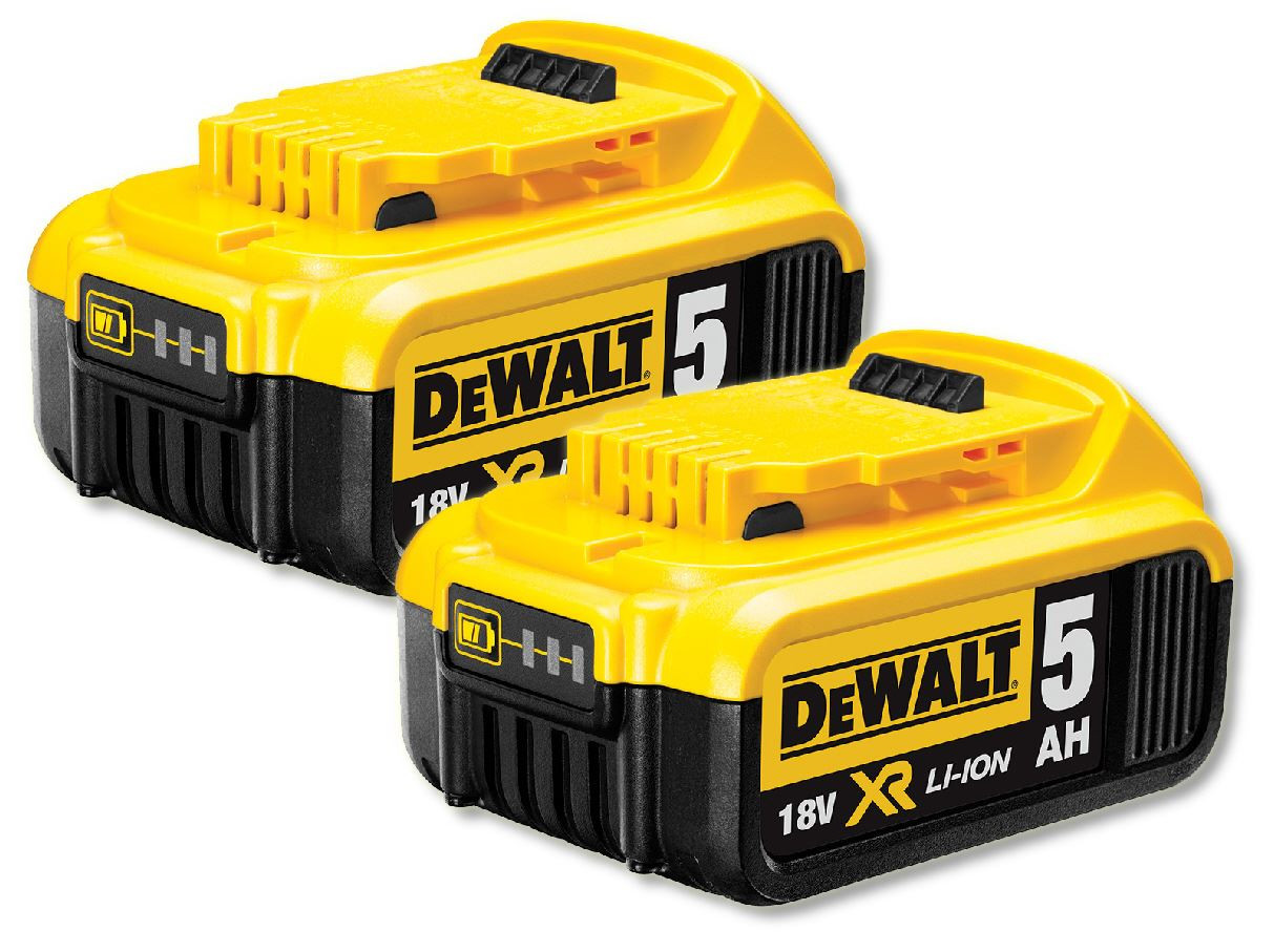 2 x Dewalt DCB184 18V XR li-ion Battery 5Ah
