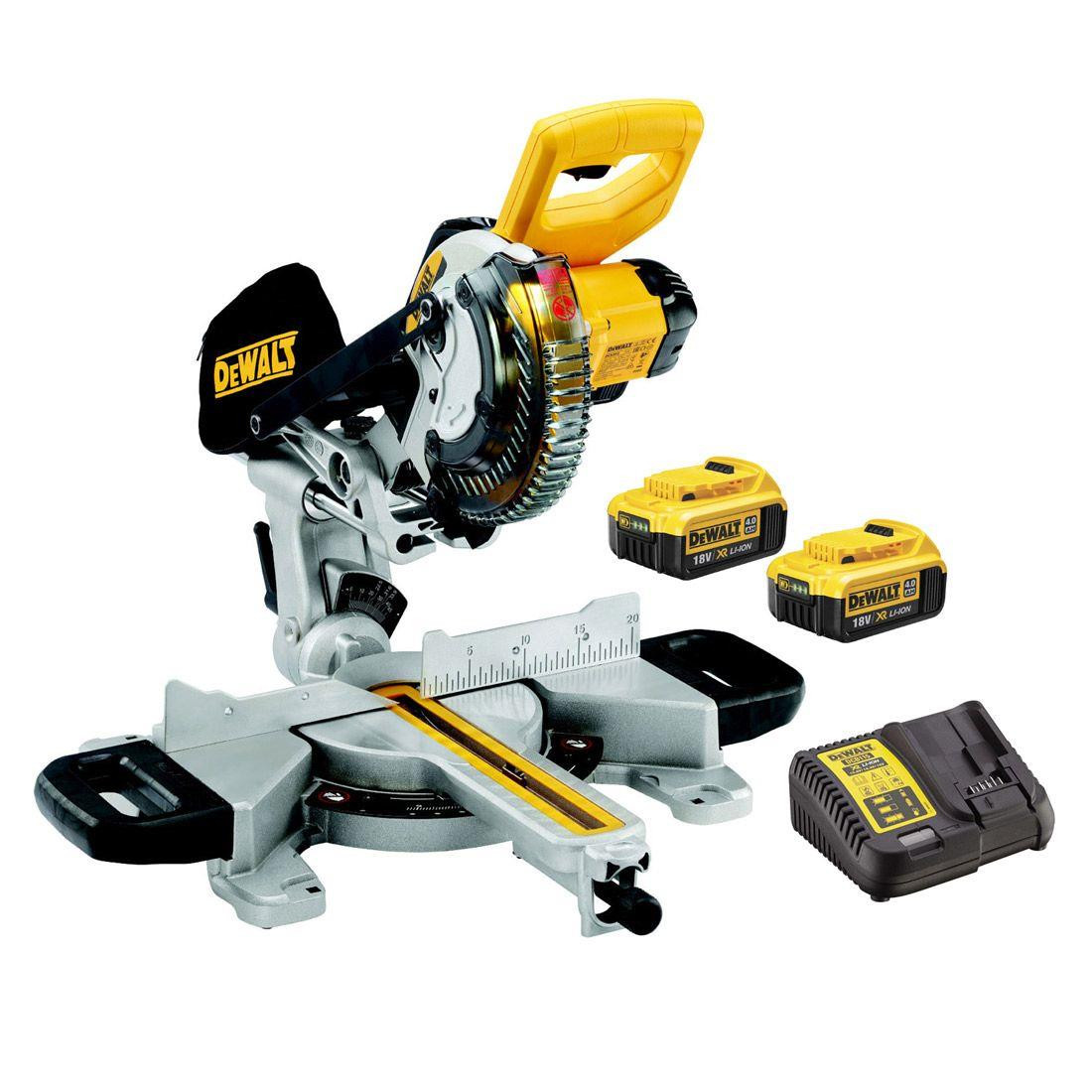 Dewalt DCS365M2 Mitre Saw 18V Cordless 184mm (2 x 4Ah Batteries)