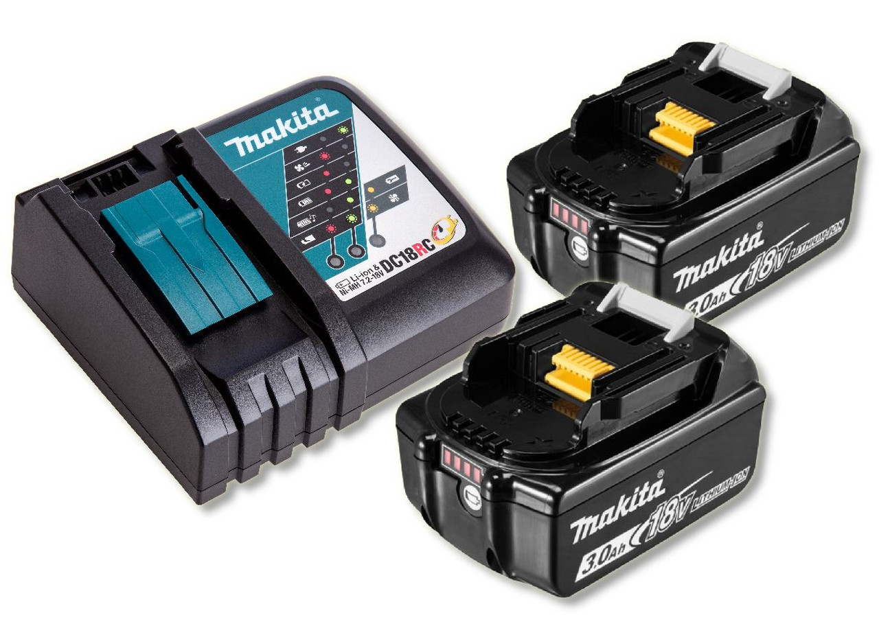 MAKITA DC18RC LXT CHARGER + 2 x  BL1830 BATTERY 18V 3.0Ah LI-ION GENUINE UK