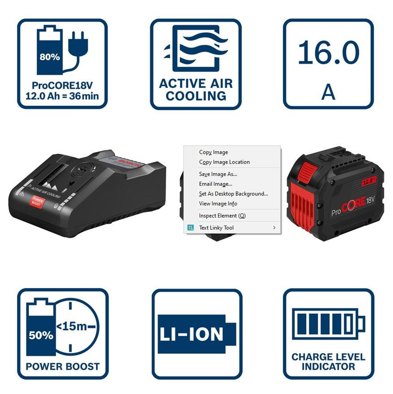 Batteries ProCORE 18v GAL 1600A016GZ 2x 18 & Bosch Charger GBA V-160 12.0Ah Set Starter C