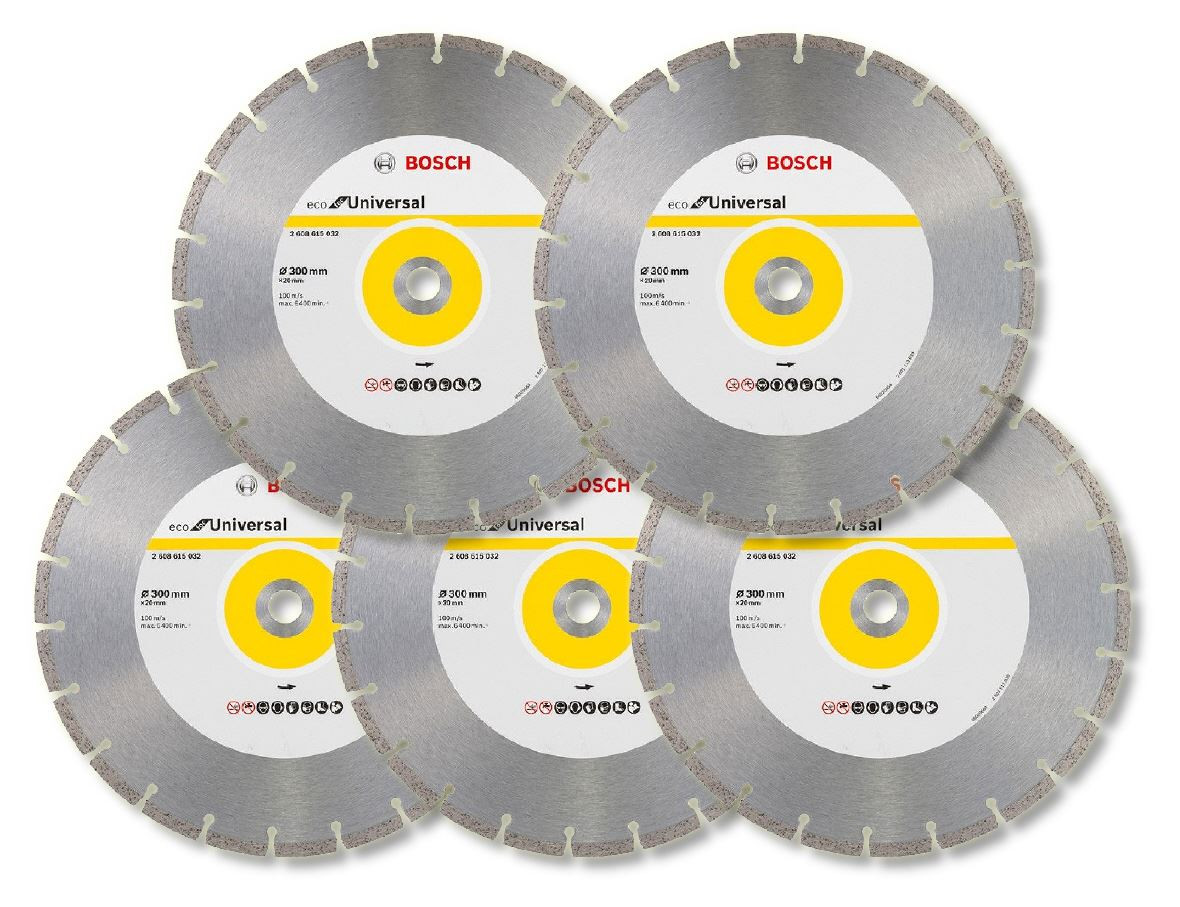 Bosch 12" 300mm Pro Diamond Blade 2608615032 fits Stihl Husqvanra Makita x 5