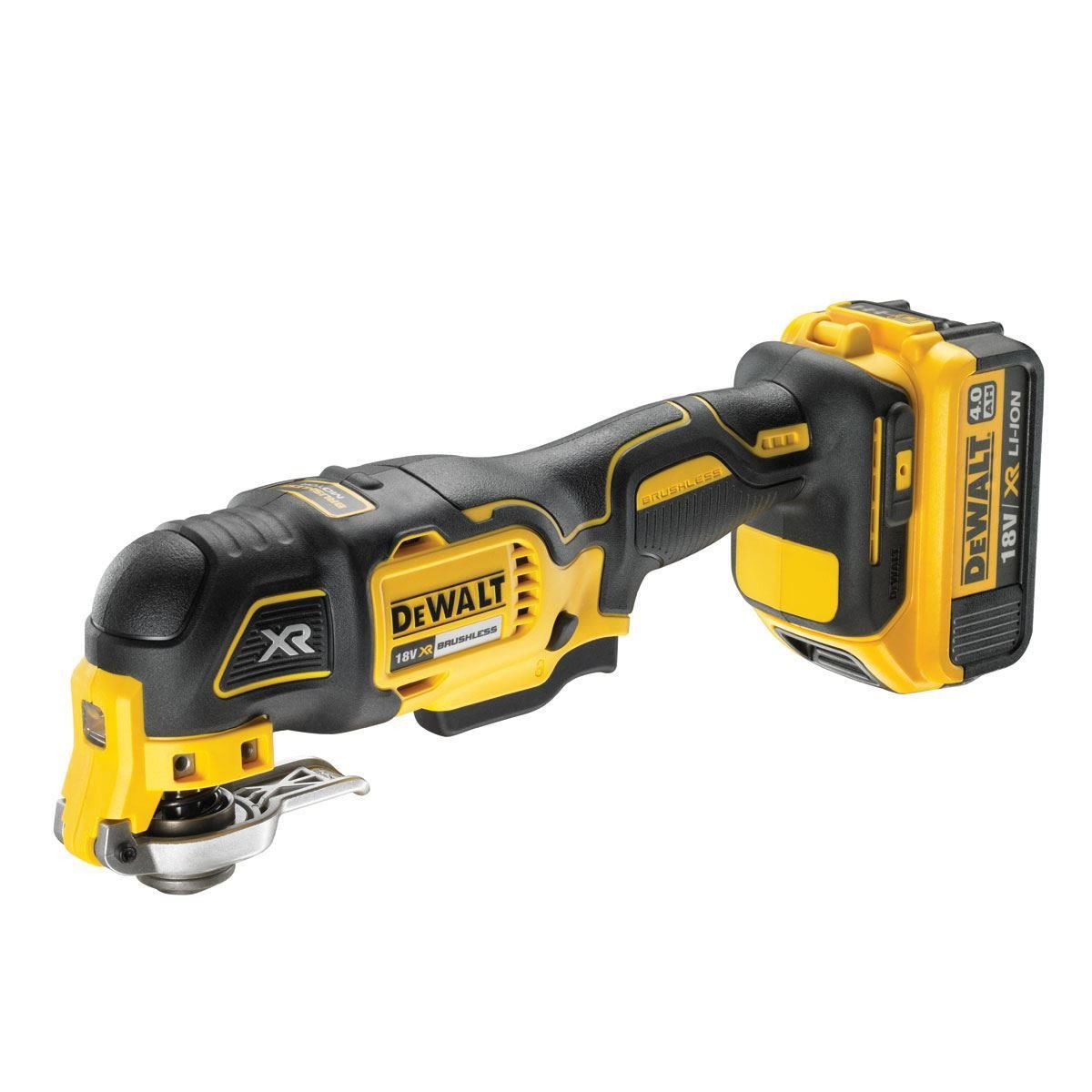 Dewalt DCS355M1 Oscillating Multi-Tool 18V li-ion Cordless Brushless (1 x 4Ah Battery) with 35 Accessories