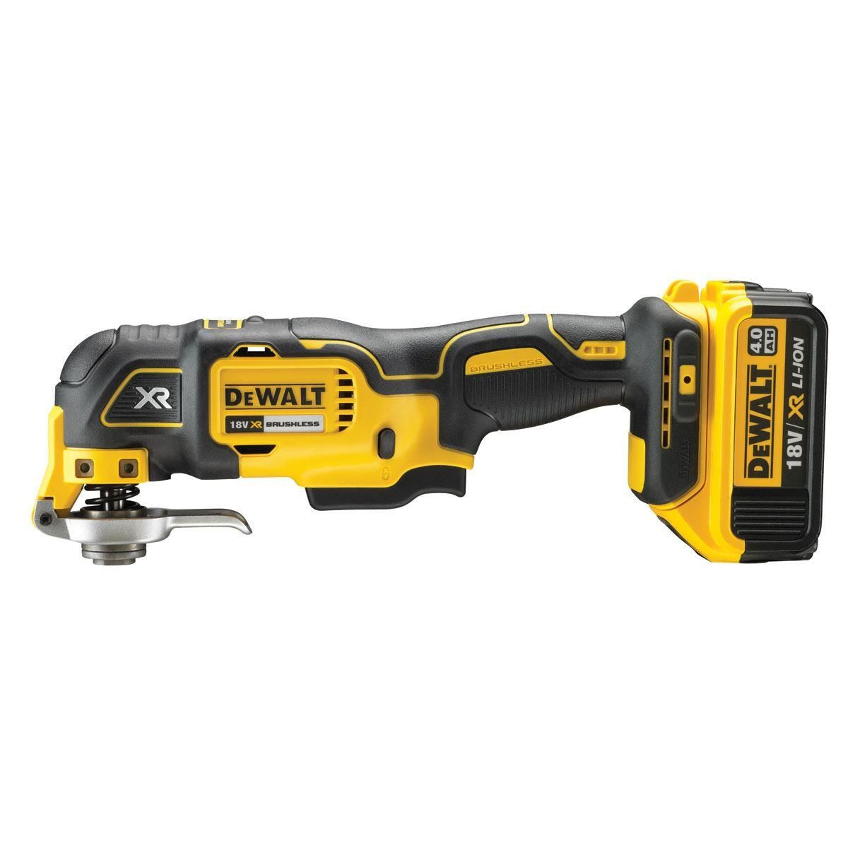 Dewalt DCS355M1 Oscillating Multi-Tool 18V li-ion Cordless Brushless (1 x 4Ah Battery) with 35 Accessories
