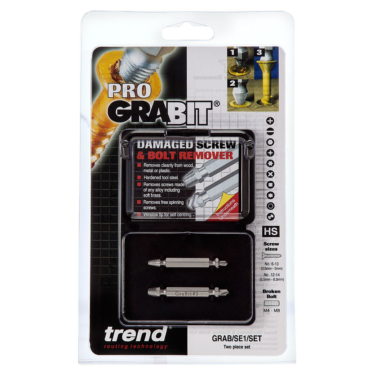 Trend Pro Grabit Damaged Screw and Bolt Remover Set - GRAB/SE1/SET