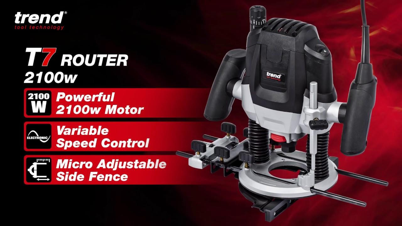 Trend T7EK 1/2" 2100W Trade Plunge Router Kit with Case 240V