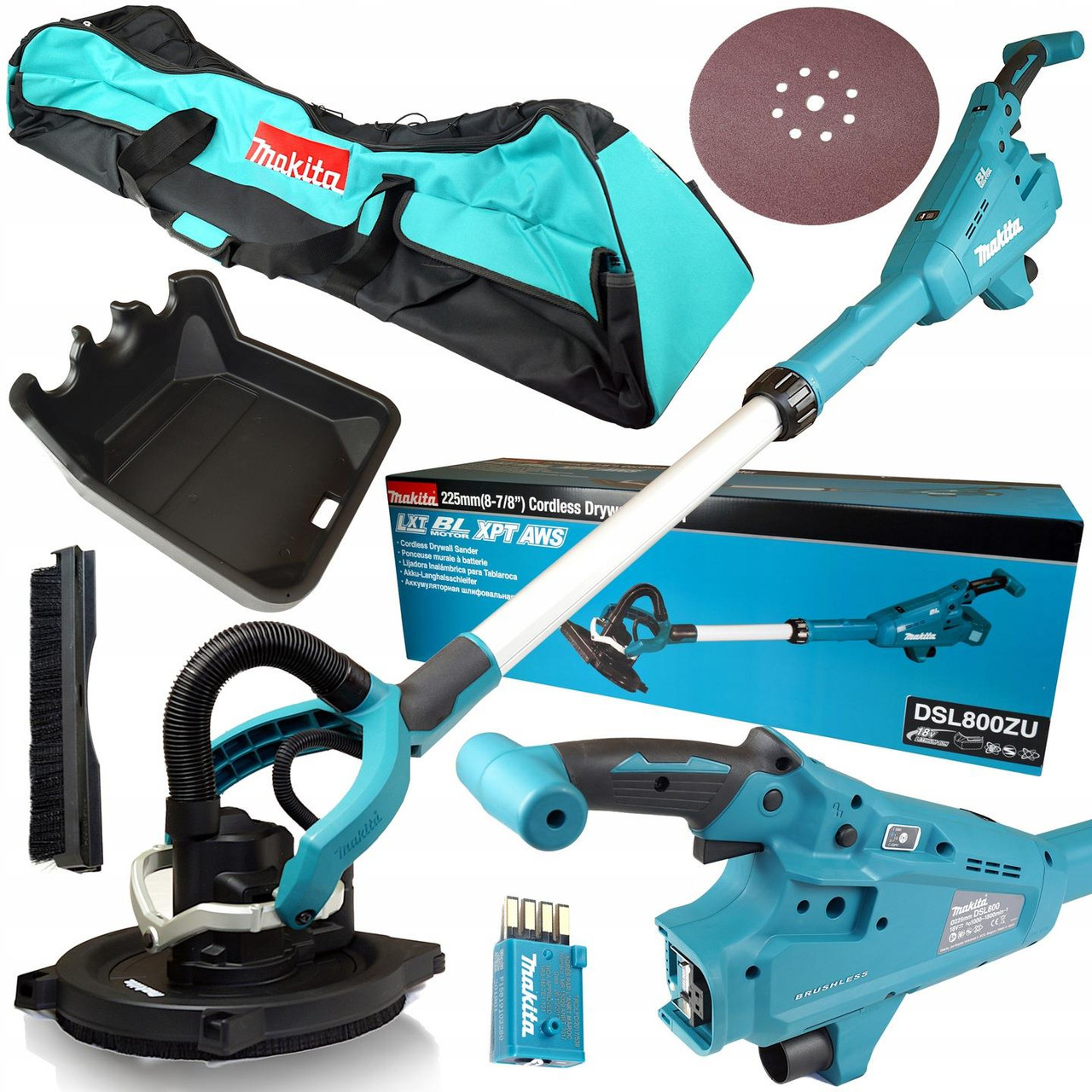 Makita DSL800ZU 18V LXT Brushless Drywall Sander Kit 2 X 18v 5.0AH & Charger