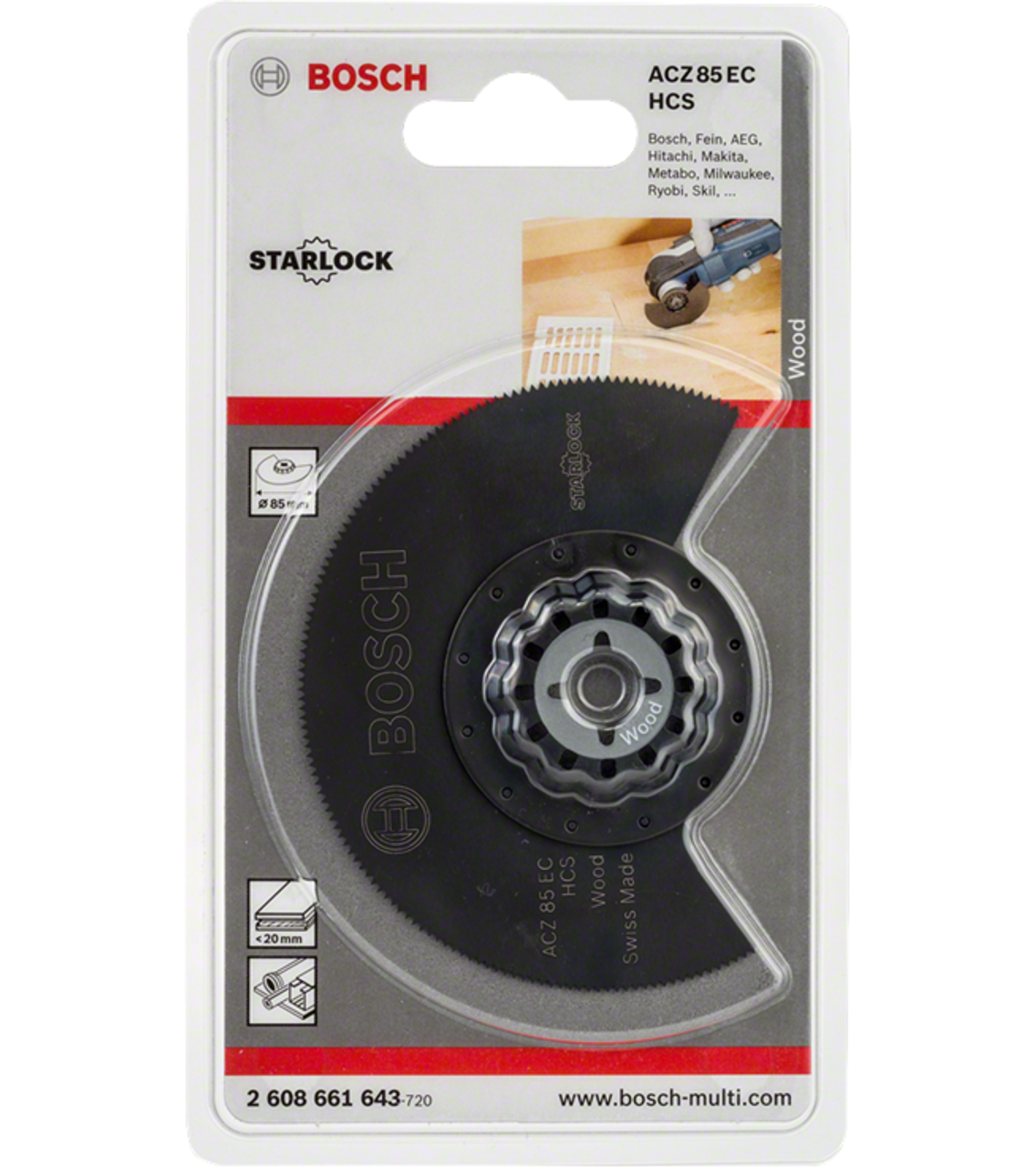 BOSCH STARLOCK HCS SEGMENT SAW ACZ 85 EC. WOOD 85 MM - 2608661643