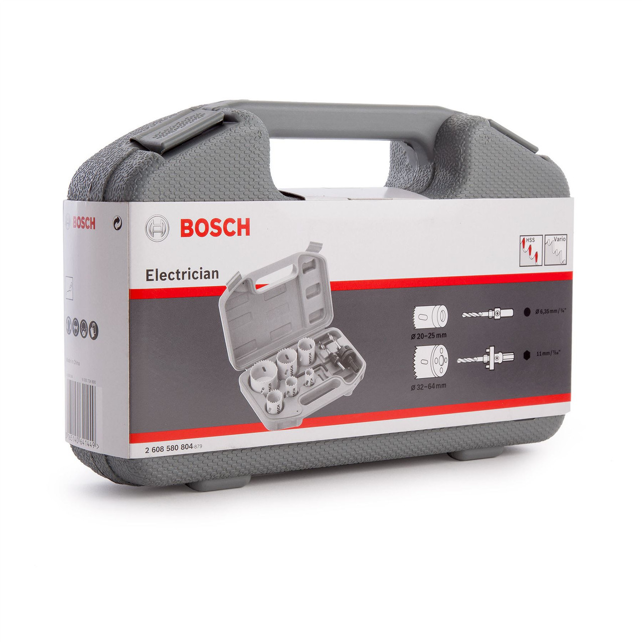 Bosch 9 Piece HSS Bimetal Electricians Holesaw Set - 20mm - 64mm & HSS Pilot
