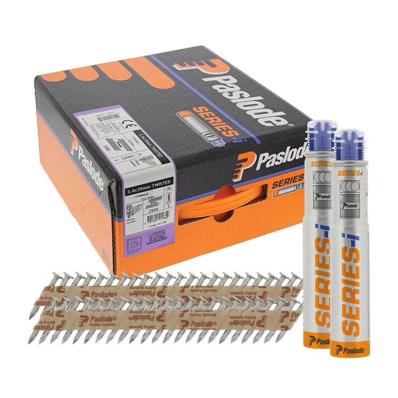 Paslode 141185 35mm 2500 Twisted Placement Nails Set
