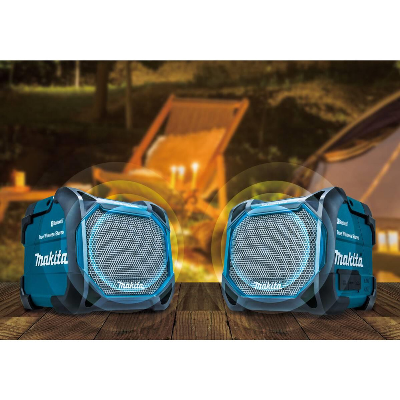 2 x Makita DMR203 18v Bluetooth True Wireless Stereo Jobsite Speaker Bare Unit