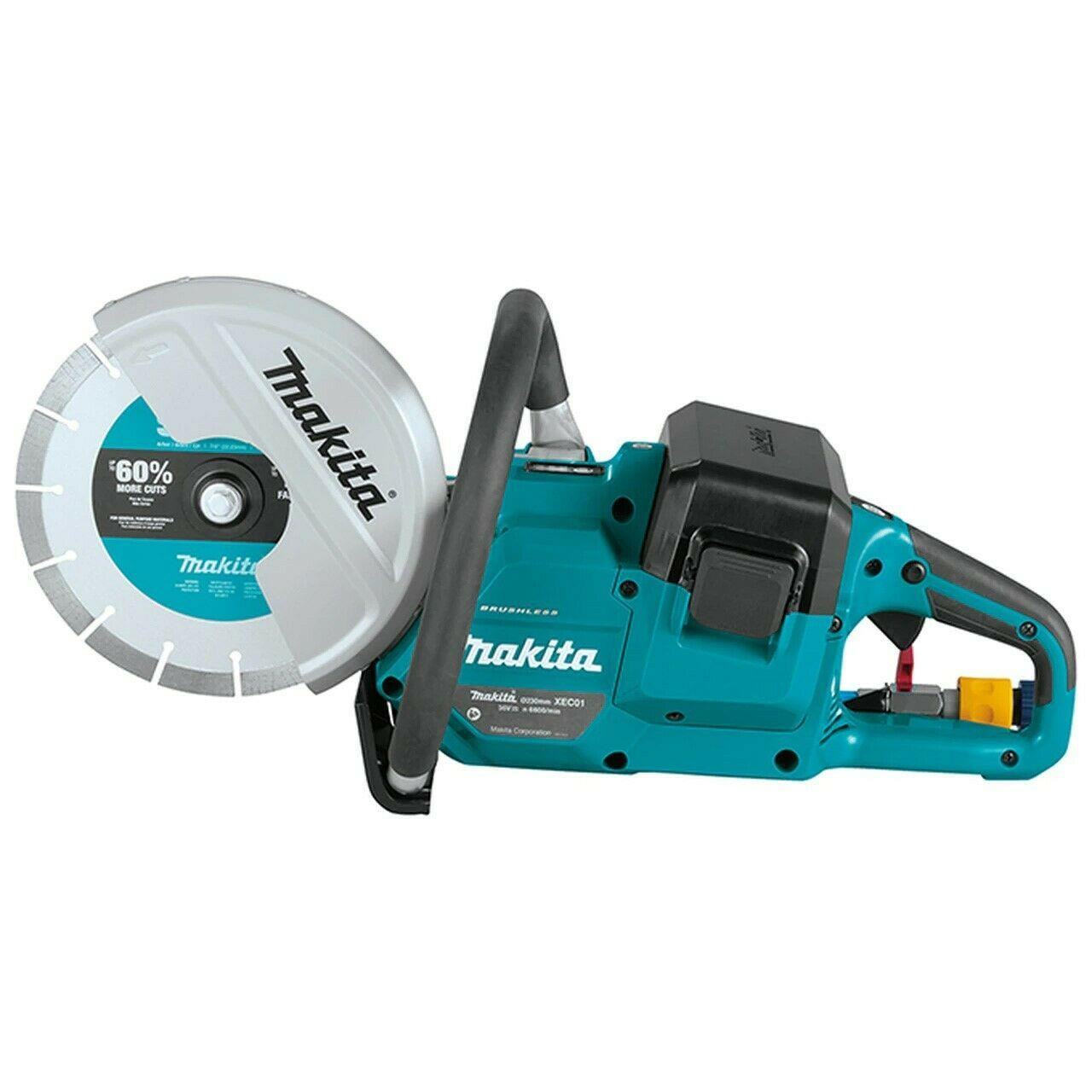 Makita DCE090T2X1 Twin 18v / 36v 9" Cordless Brushless Disc Cutter Saw - 2 X 5.0AH