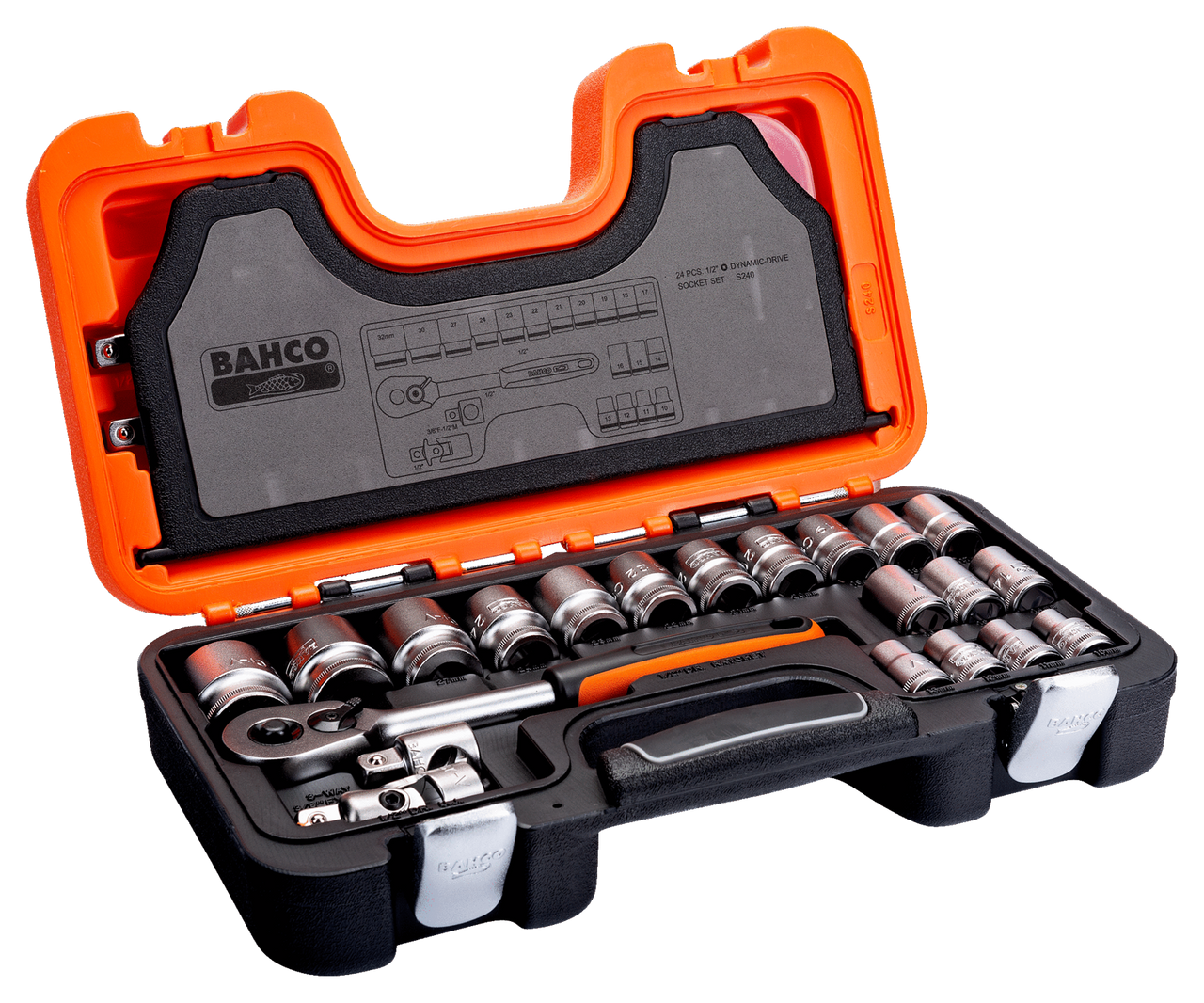 Bahco S240 Socket Set of 24 Metric 1/2in Drive