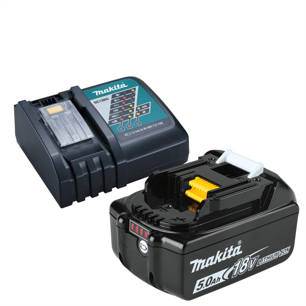MAKITA DC18RC LXT CHARGER + 1 x  BL1850 BATTERY 18V 5.0Ah LI-ION GENUINE UK