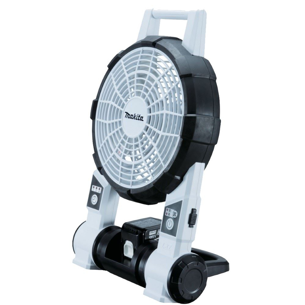 Makita DCF201ZW 14 - 18v LXT Cordless Portable Fan (White) with 5.0 Ah Battery and Charger