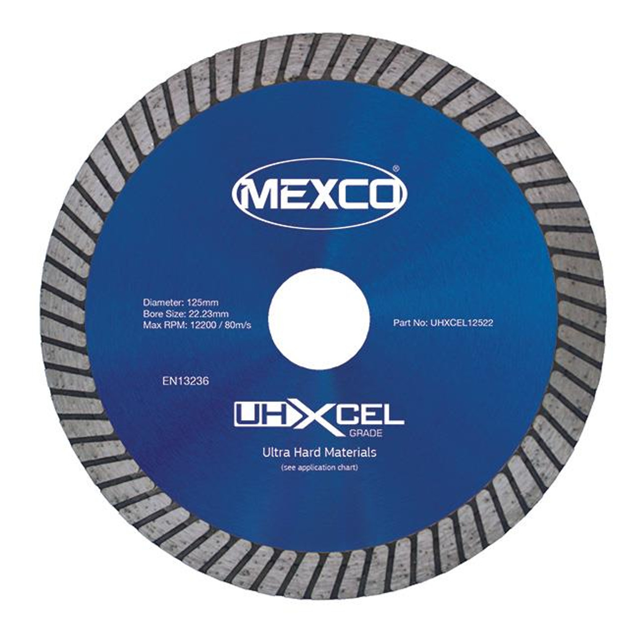 Mexco UHXCEL12522 125MM 22.23MM Bore Ultra Hard Materials XCEL Grade Diamond Blade
