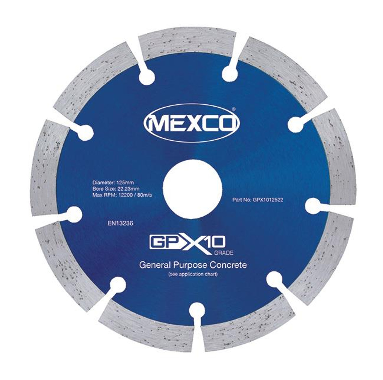 Mexco GPX1012522 125MM 22.23MM Bore Concrete X10 Grade Diamond Blade