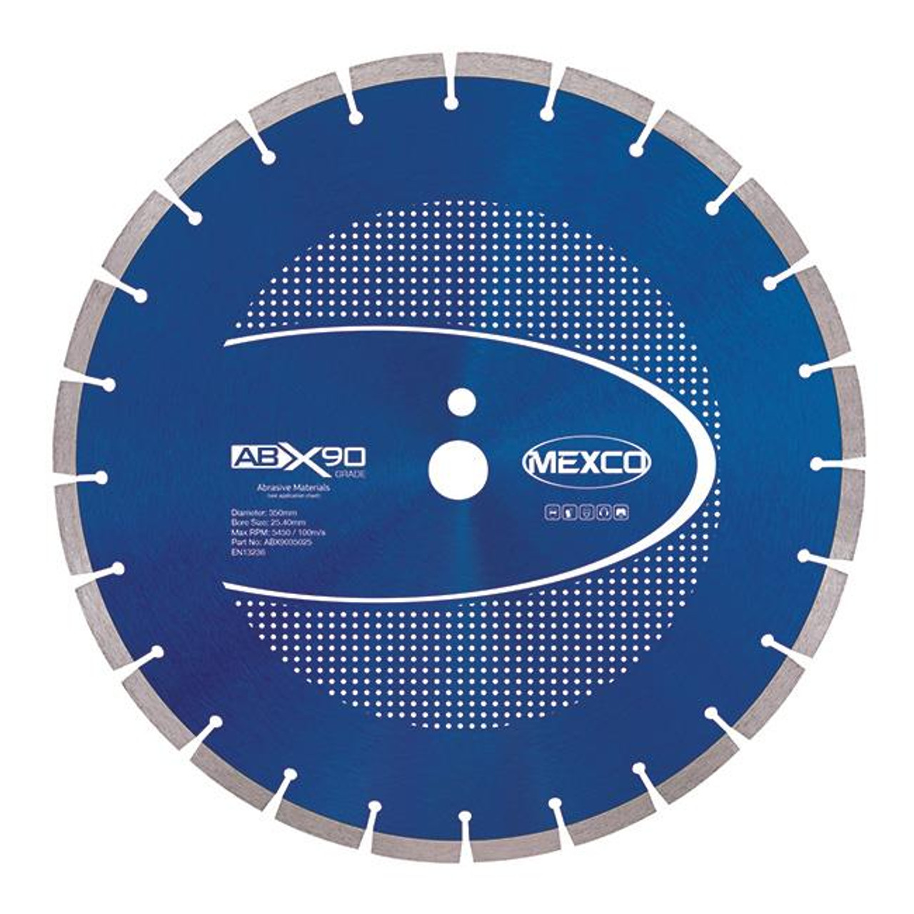 Mexco ABX9045025 450MM 25.4MM Bore Abrasive Materials X90 Grade Diamond Blade