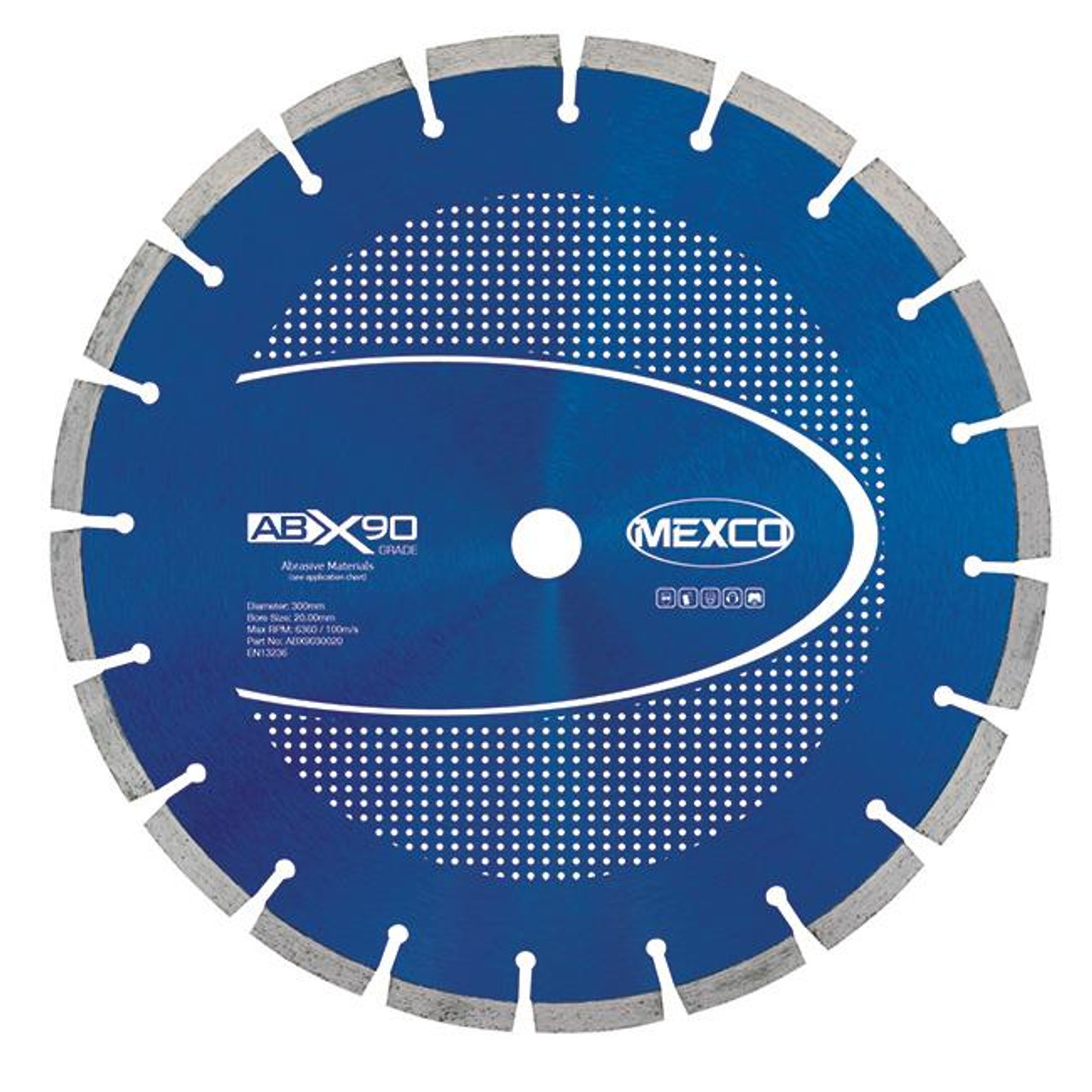 Mexco ABX9030020 300MM 20MM Bore Abrasive Materials X90 Grade Diamond Blade
