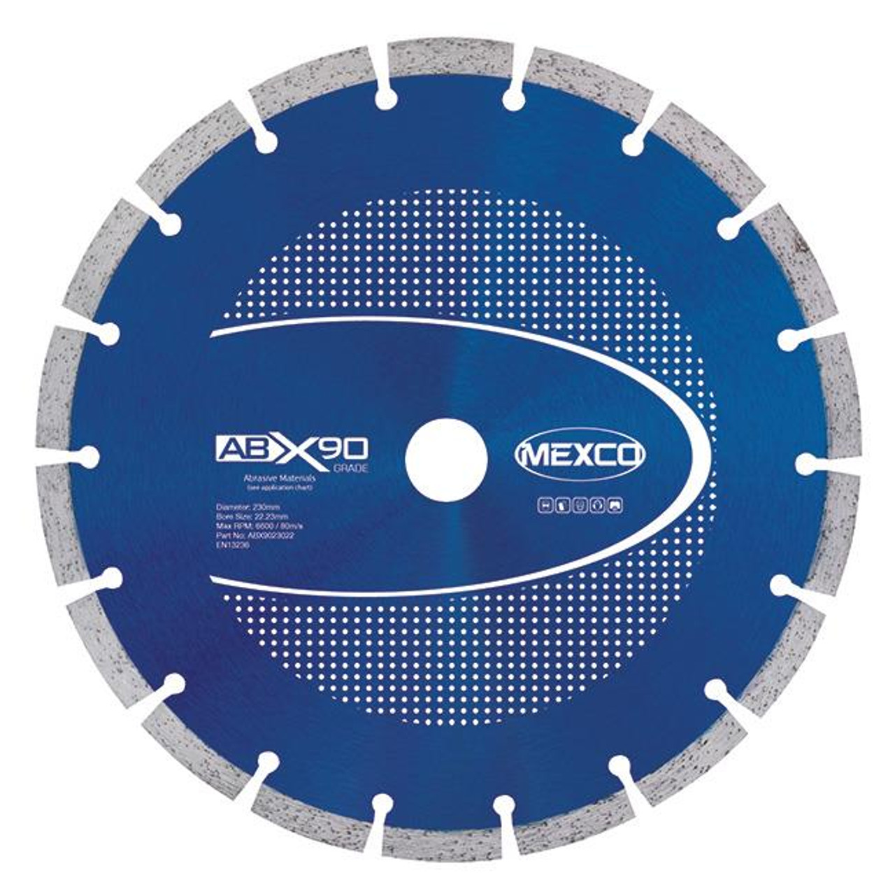 Mexco ABX9023022 230MM 22.23MM Bore Abrasive Materials X90 Grade Diamond Blade