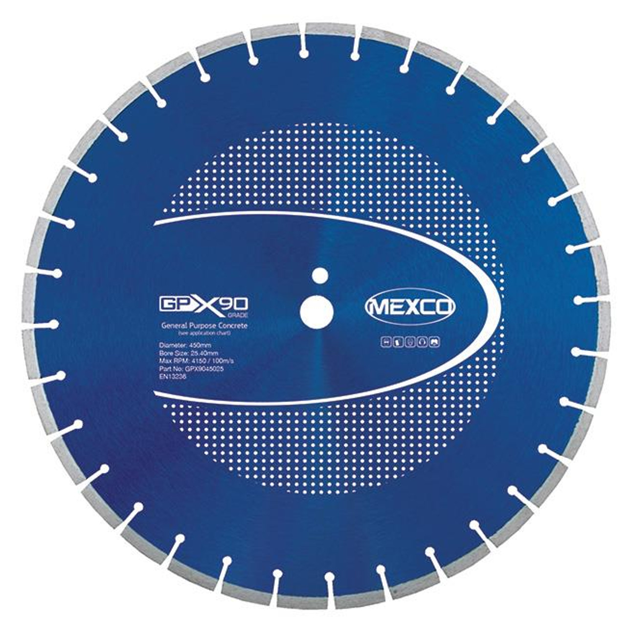 Mexco GPX9045025 450MM 25.4MM Bore Concrete X90 Grade Diamond Blade
