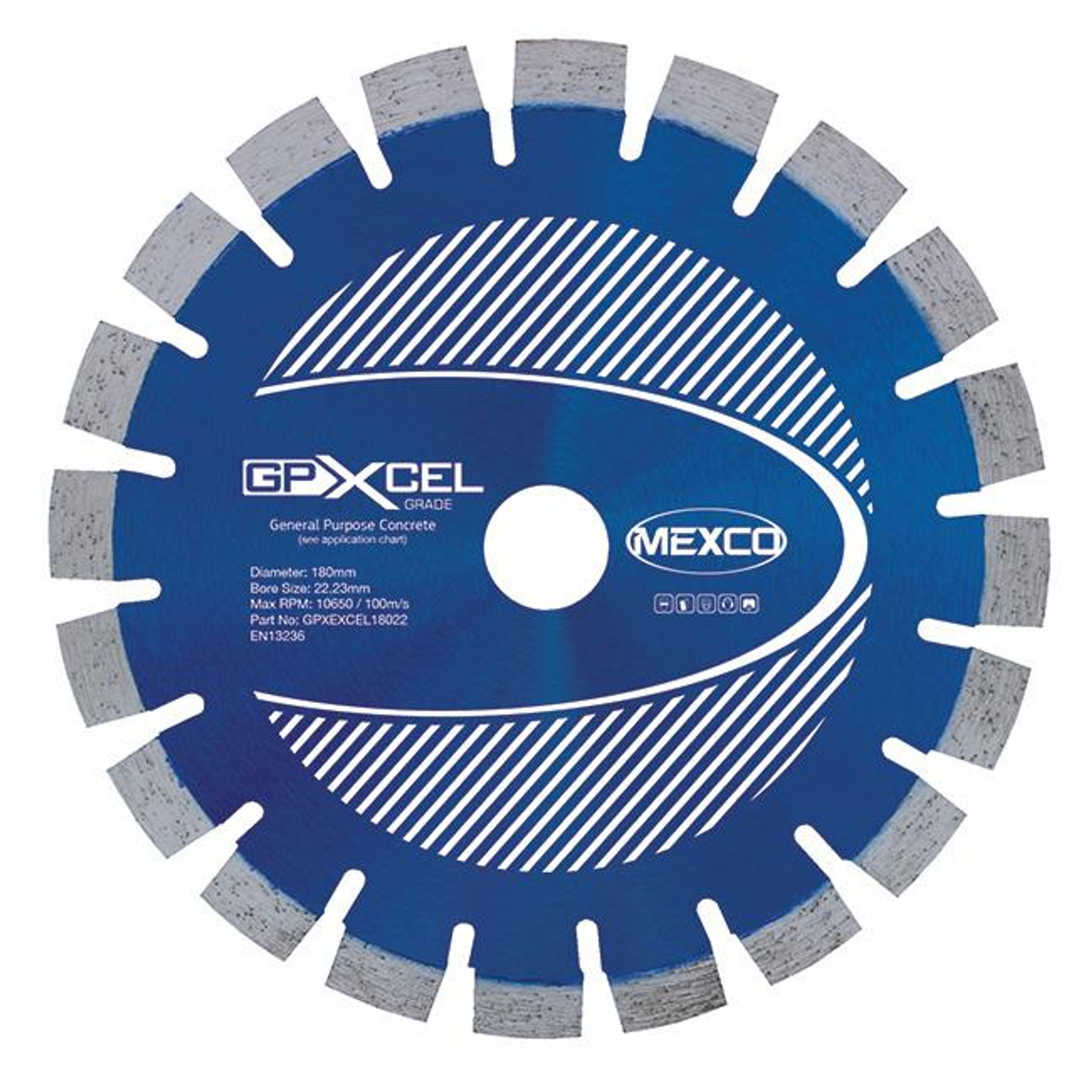 Mexco GPXCEL18022 180MM 22.23MM Bore Concrete XCEL Grade Diamond Blade