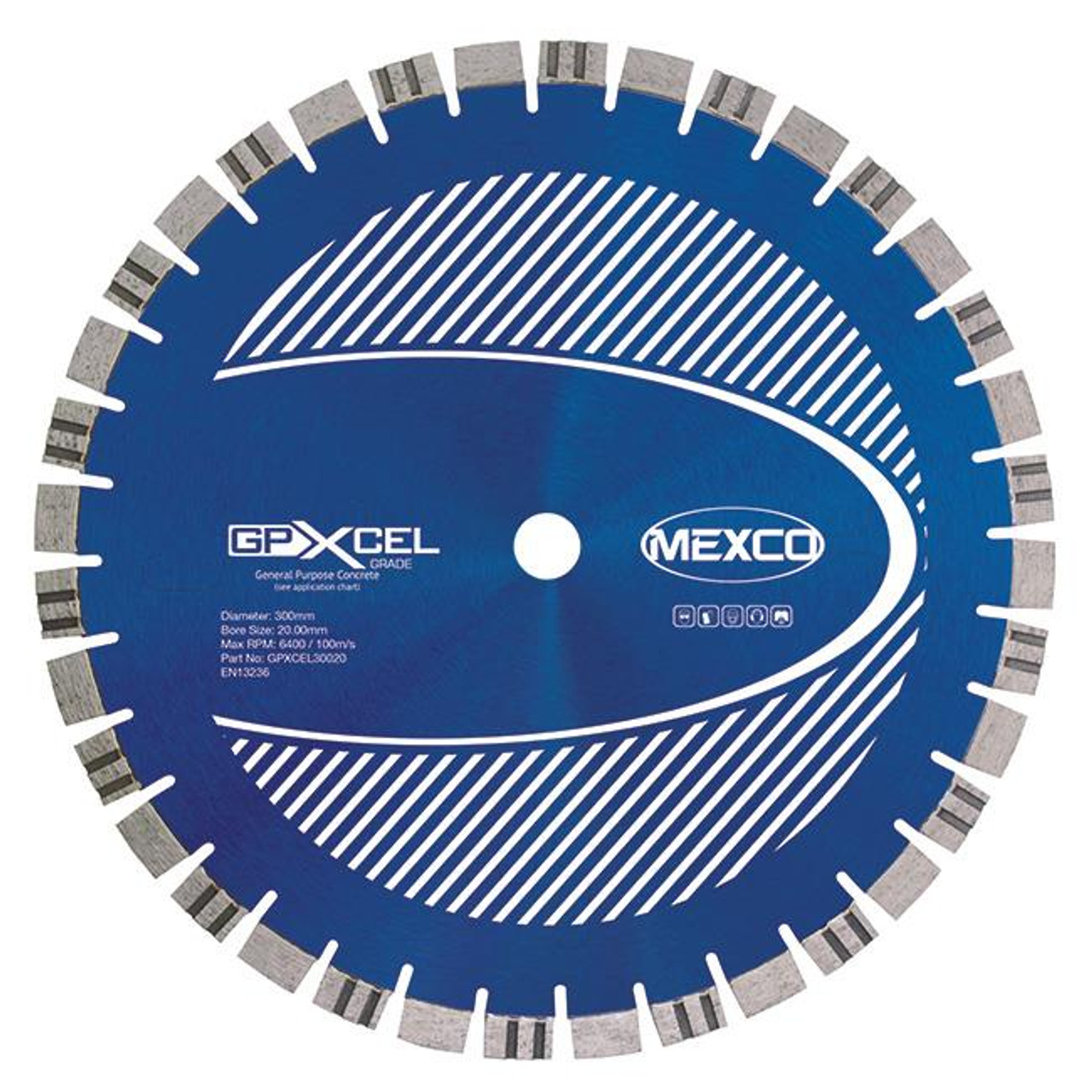 Mexco GPXCEL30020 300MM 20MM Bore Concrete XCEL Grade Diamond Blade