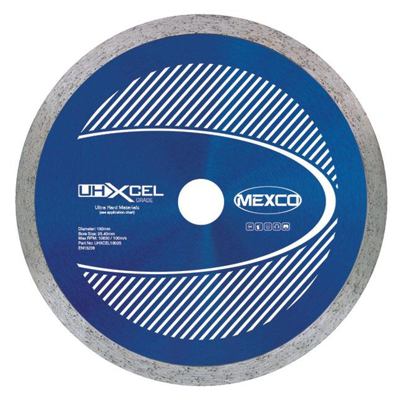 Mexco UHXCEL18025 180MM 25.4MM Bore Ultra Hard Materials XCEL Grade Diamond Blade