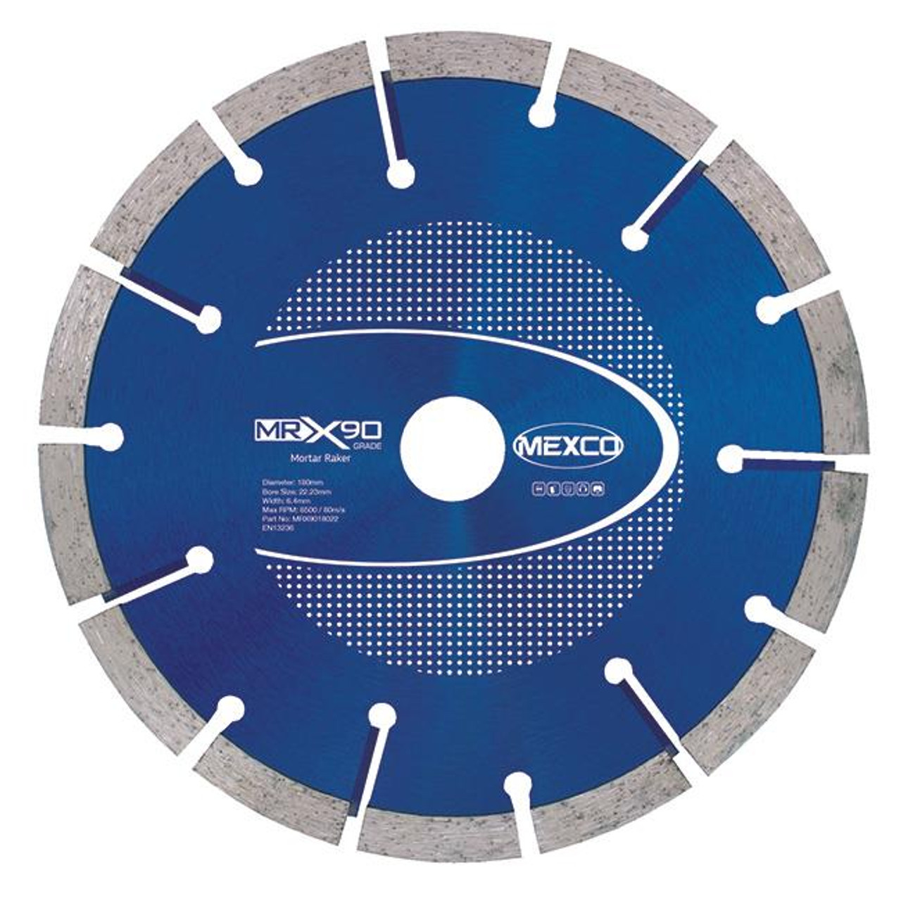 Mexco MRX9018022 180MM 22.23MM Bore X90 Grade Mortar Raker Diamond Blade