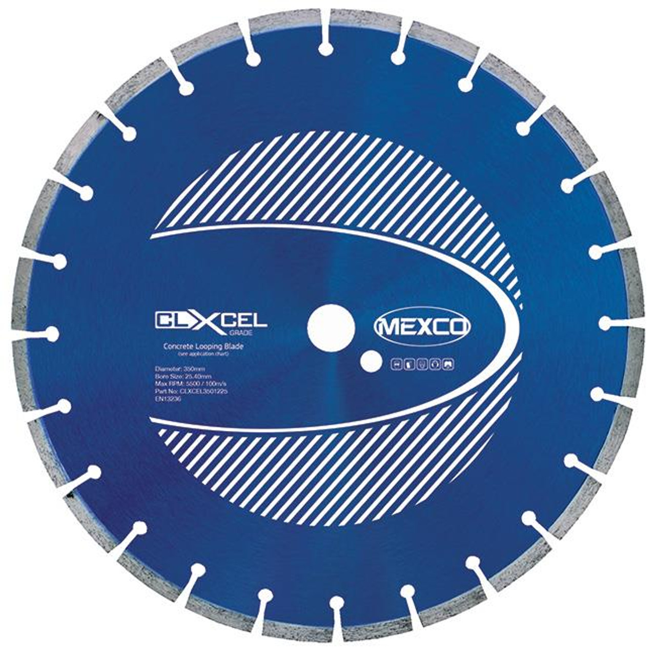 Mexco CLXCEL3501225 350MM 12MM Width XCEL Grade Concrete Looping Diamond Blade