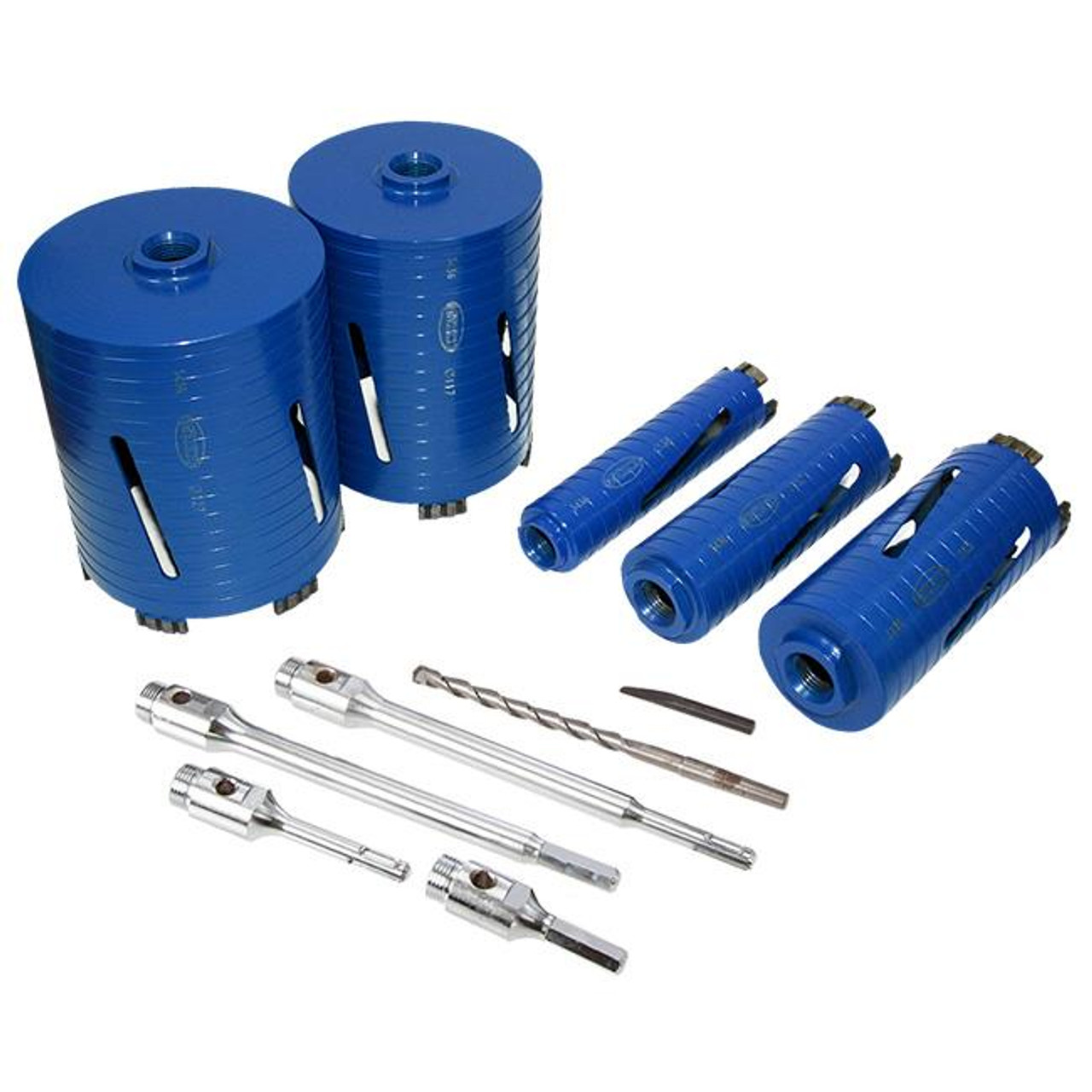 Mexco A11DCDKIT5 11 Piece XCEL Grade Dry Core Diamond Slotted Drill Kit