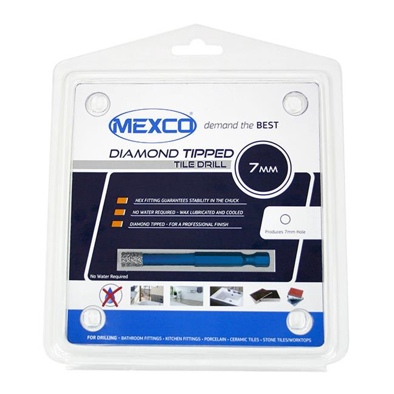 Mexco A10VBDB6 6MM XCEL Grade Vacuum Brazed Diamond Tile Drill Bit