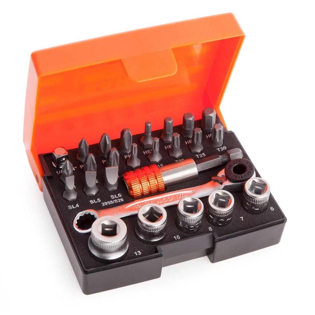 Bahco 2058/S26 Ratchet Socket Set of 26 Metric 1/4in Drive